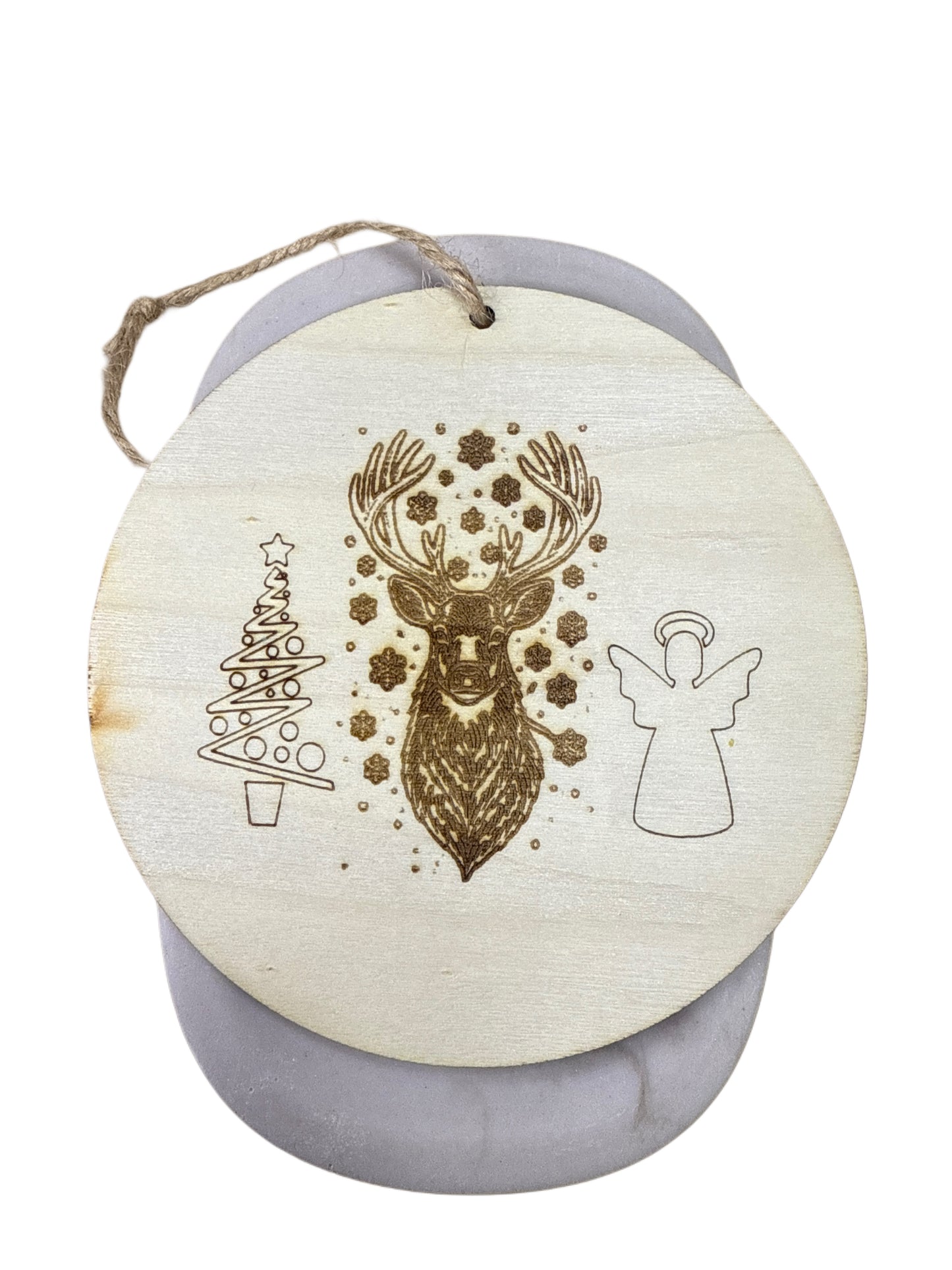 Wooden Christmas tree baubles