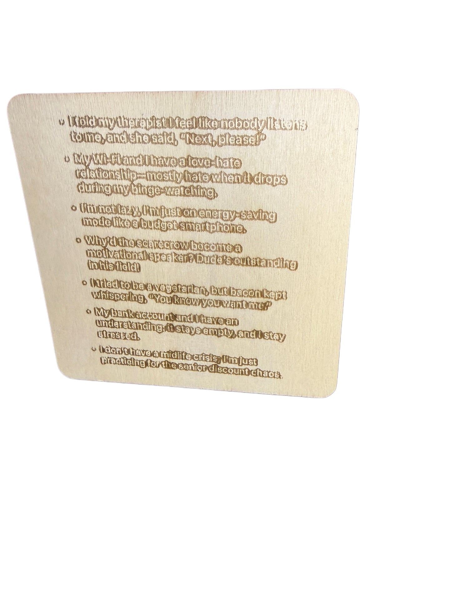 Personalised square tabletop coasters