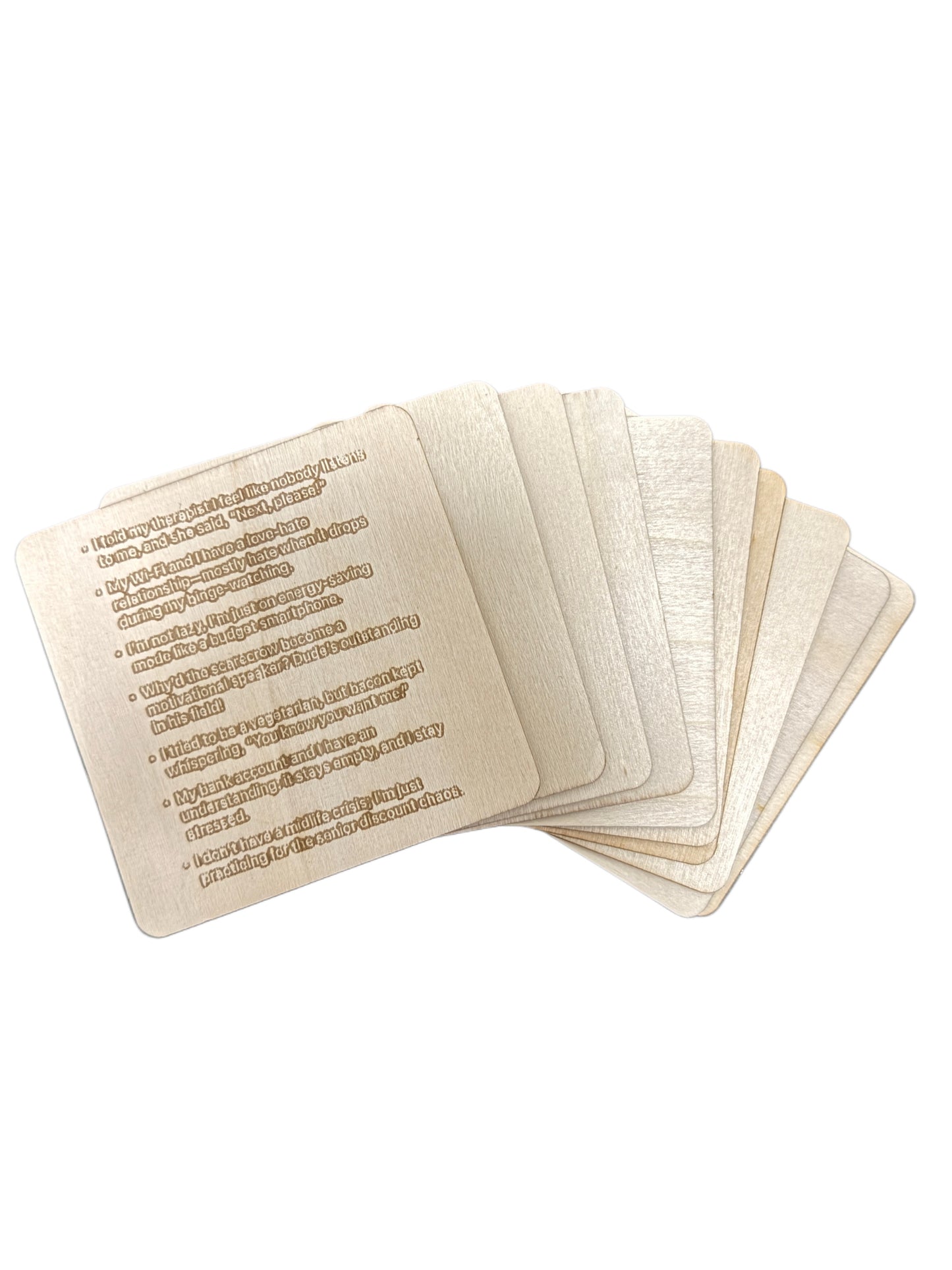 Personalised square tabletop coasters