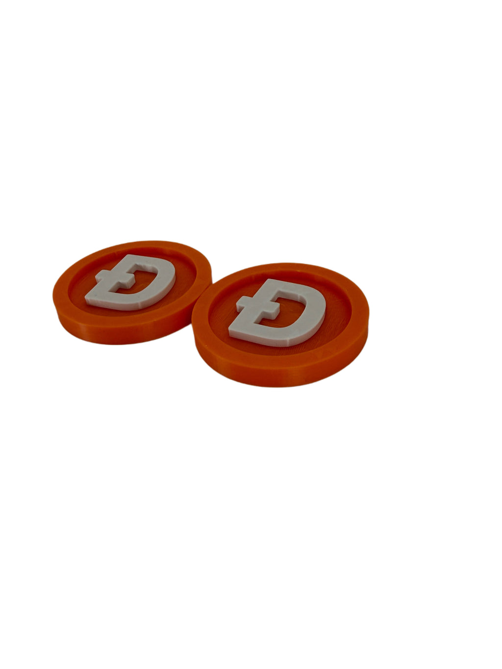 3D Printed Dogecoin – Orange & White Finish