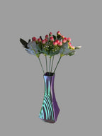 Purple & Green 3D Printed Vase – Luxurious Twisted Design
