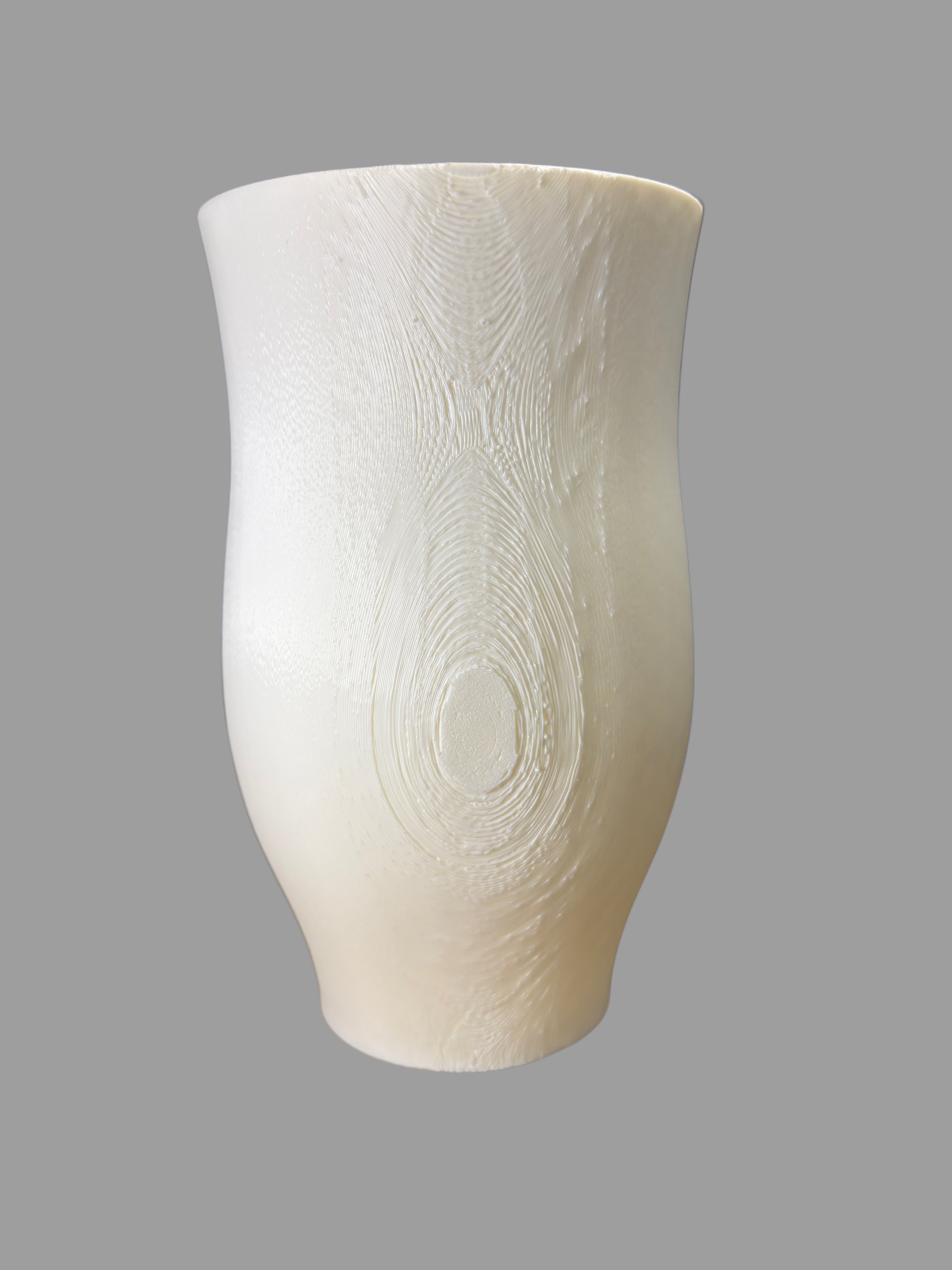 White Marble 3D Printed Vase – Elegant Leaf Design