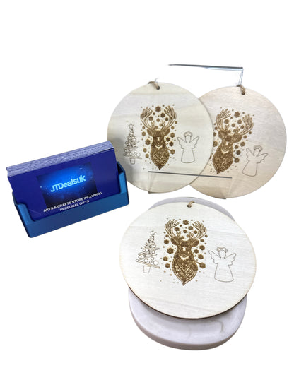 Wooden Christmas tree baubles
