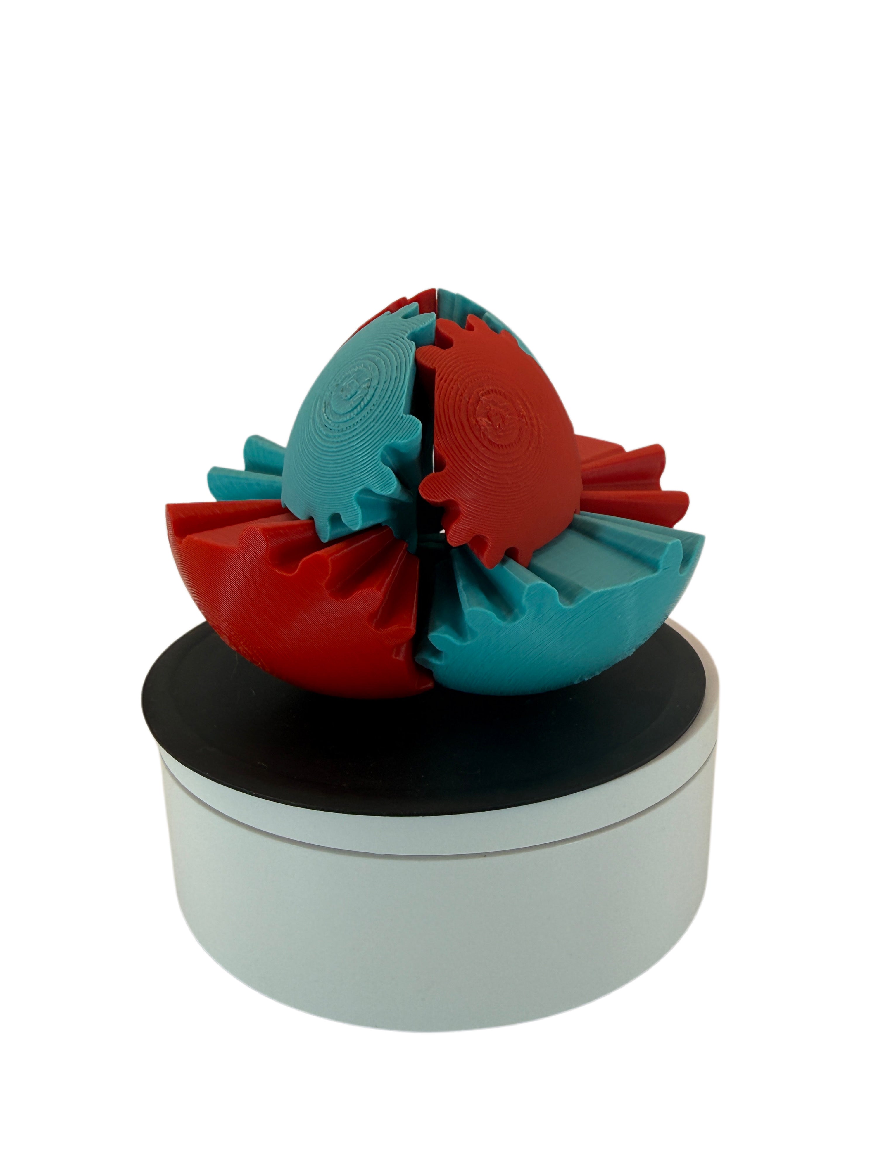 Transforming Fidget Ball – Red & Blue 3D Printed Throw Toy