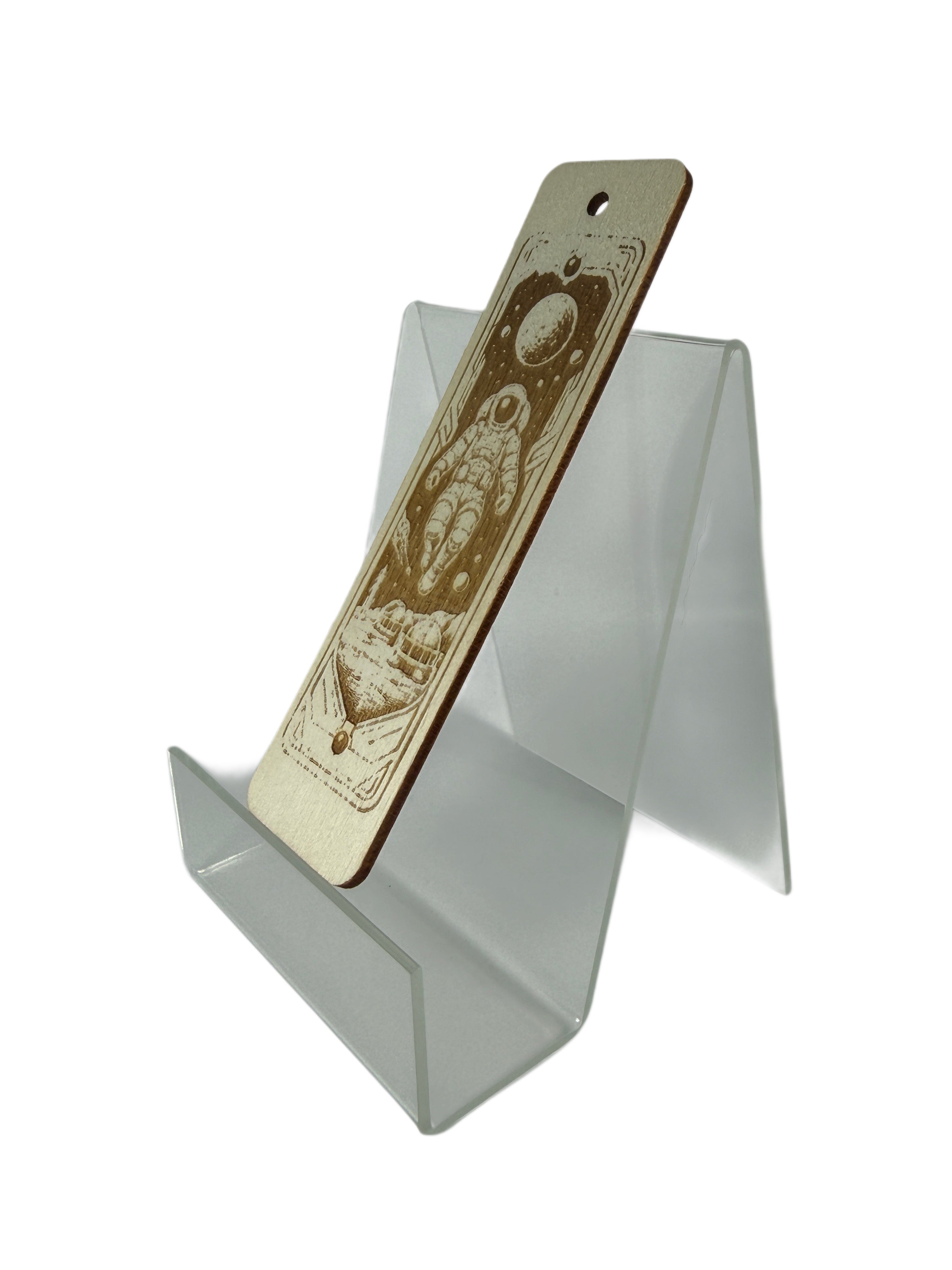 Space-Themed Wooden Bookmarks – Engraved Design | 5★ Rating