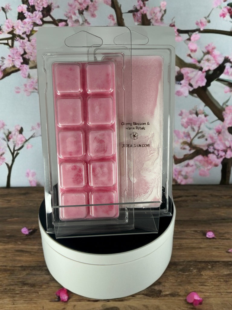 Cherry Blossom & Warm Petals Scented Soya Wax Snap Bar – Soft Floral Fragrance