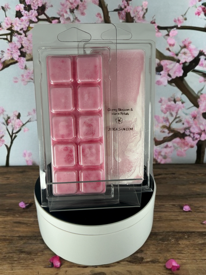 Cherry Blossom & Warm Petals Scented Soya Wax Snap Bar – Soft Floral Fragrance