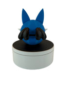 Lucario Inspired pokey ball Fidget Clicker – Matte Black & Blue Edition
