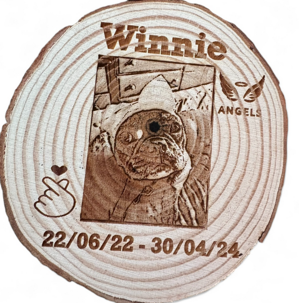 Personalised Wooden Engraving – Pine Wood Slice Keepsake