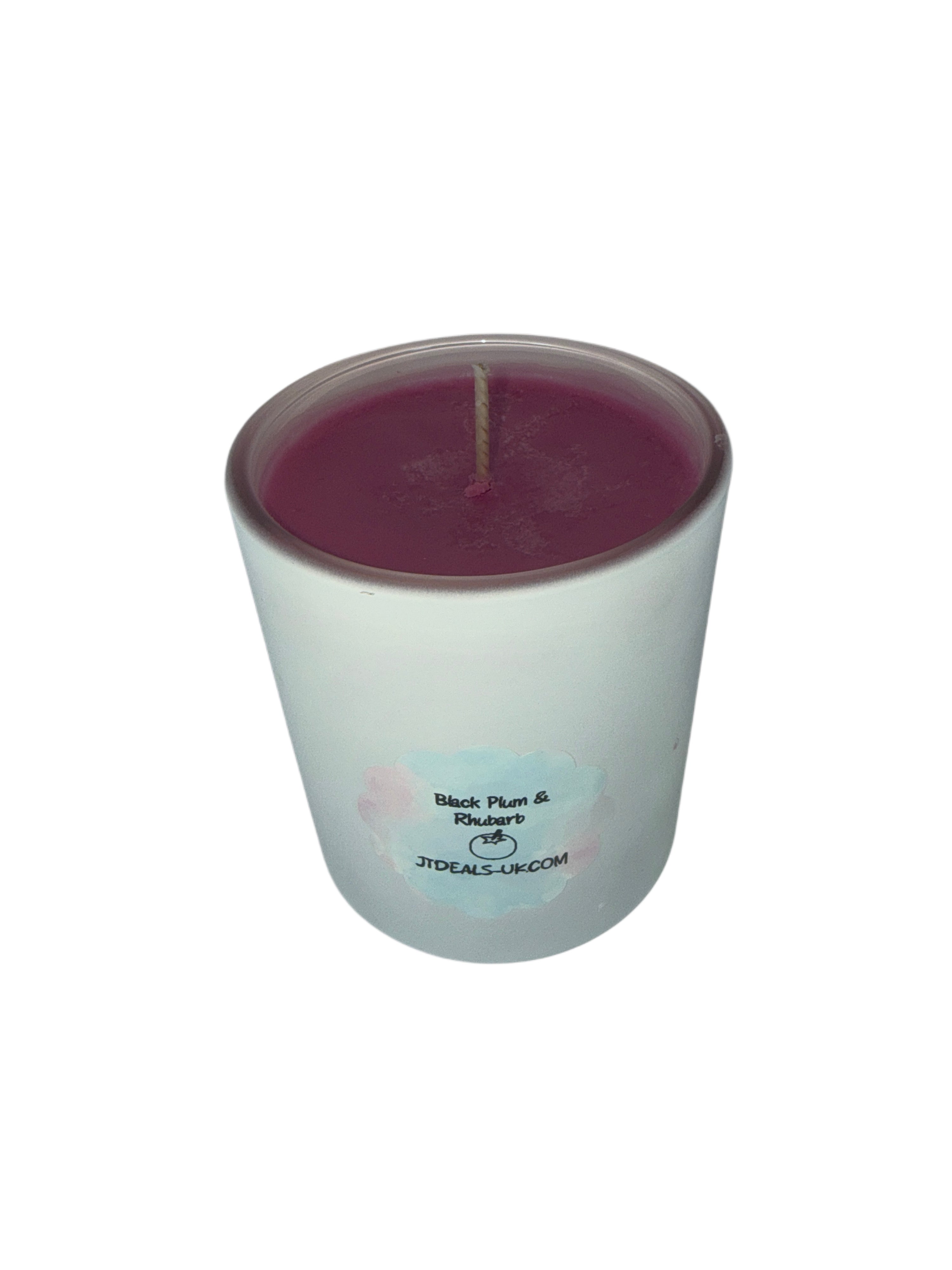 Black Plum & Rhubarb Scented Candle – Luxury Soy Wax Blend