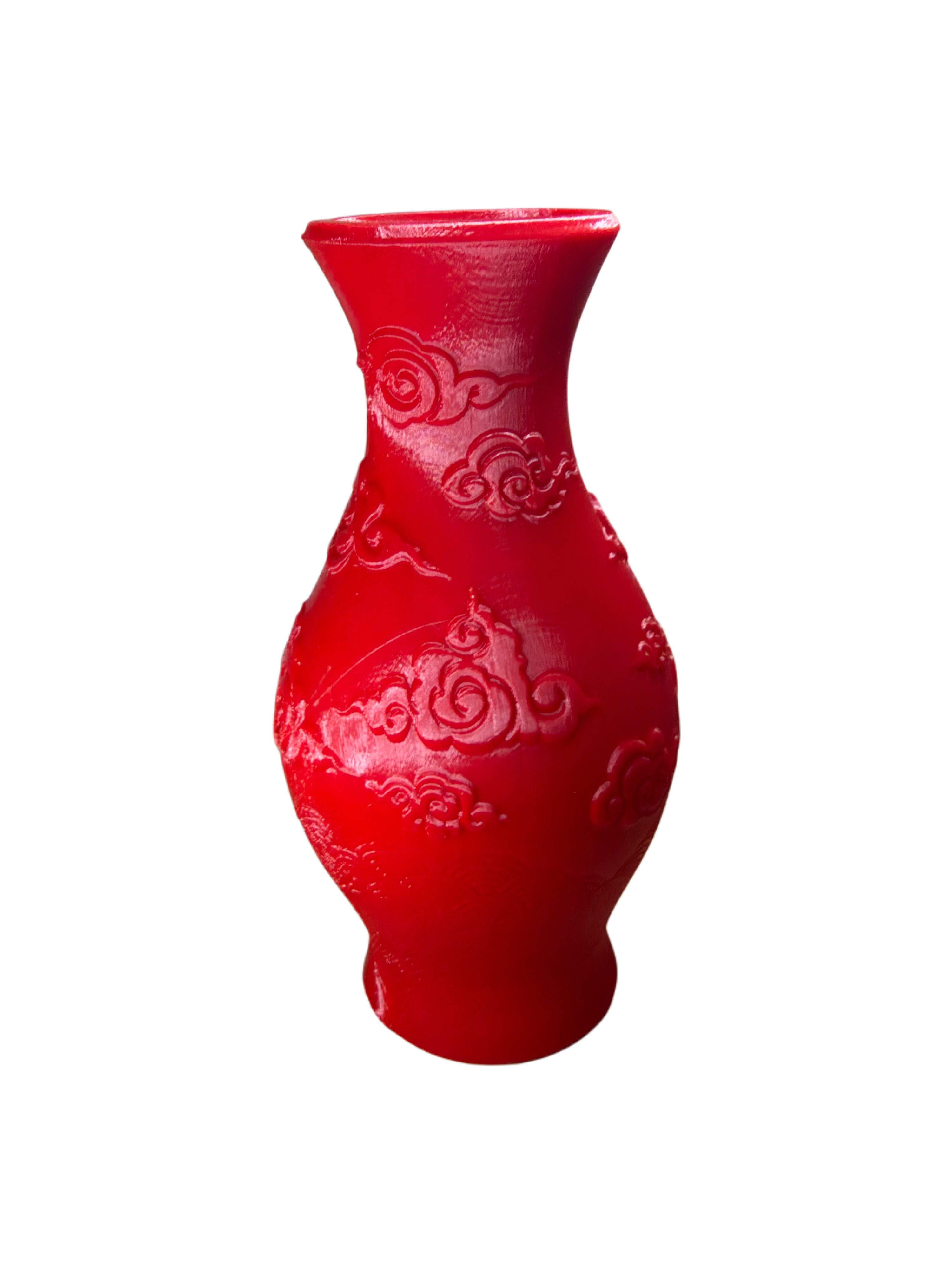 Red Velvet Vase – Traditional Chinese Inspired Design