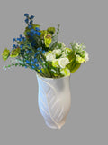 White Marble 3D Printed Vase – Elegant Leaf Design