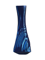 Metallic Silk Blue 3D Printed Vase – Luxurious Twisted Design