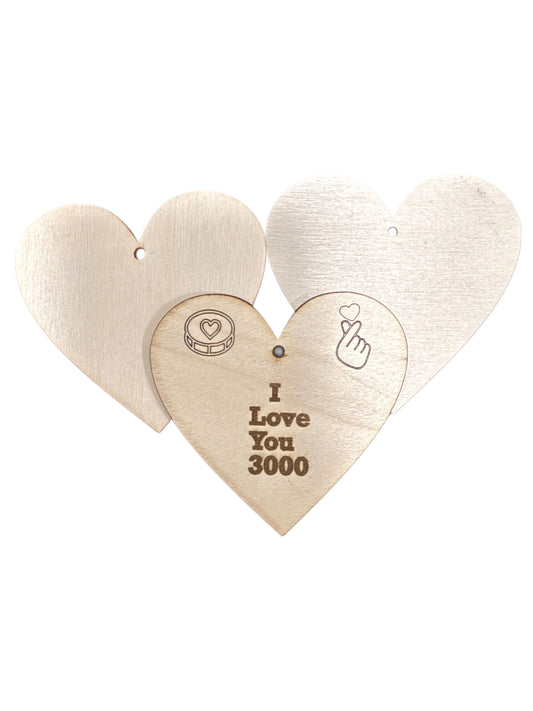 Personalised love heart plaques