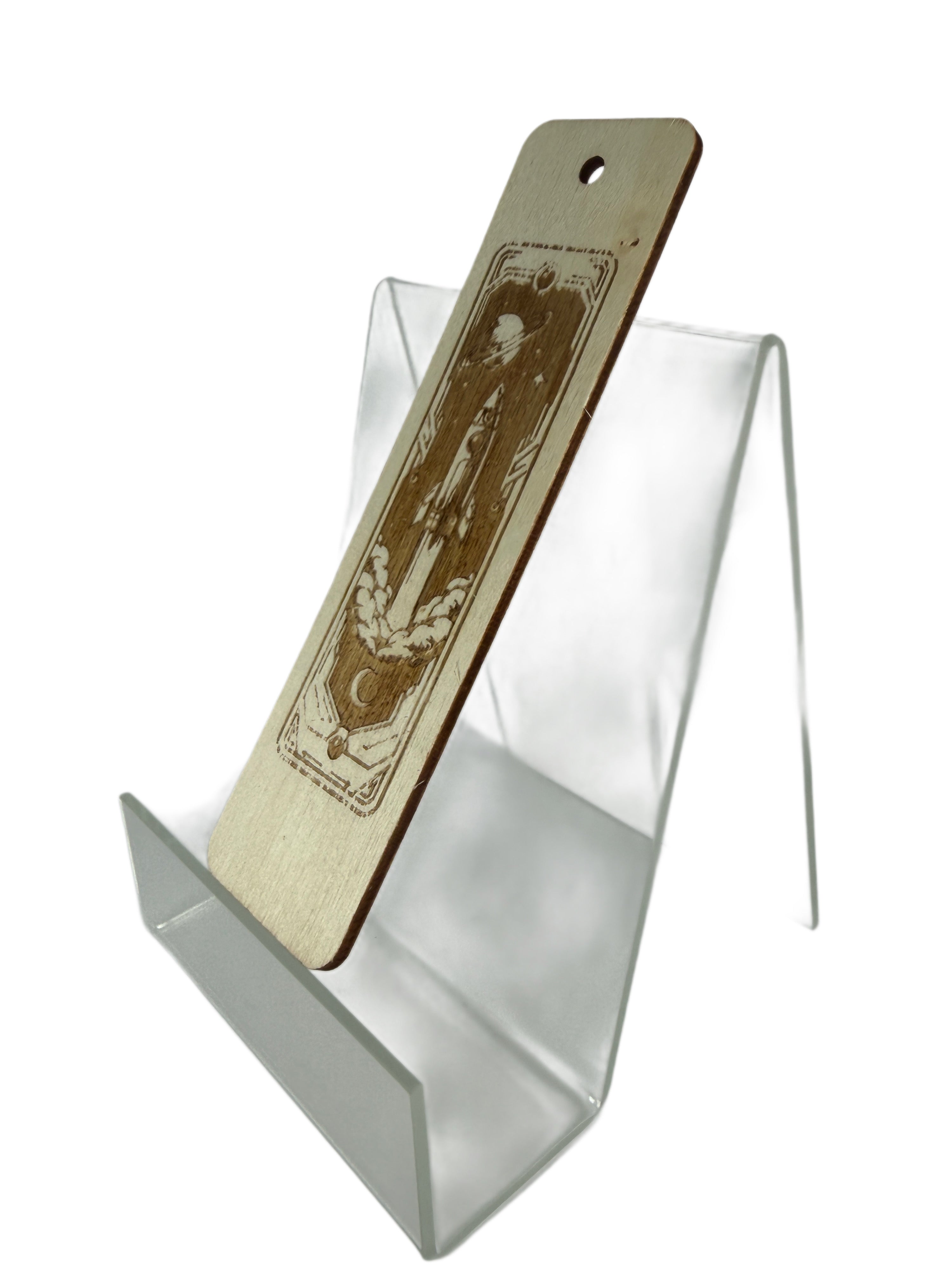 Space-Themed Wooden Bookmarks – Engraved Design | 5★ Rating