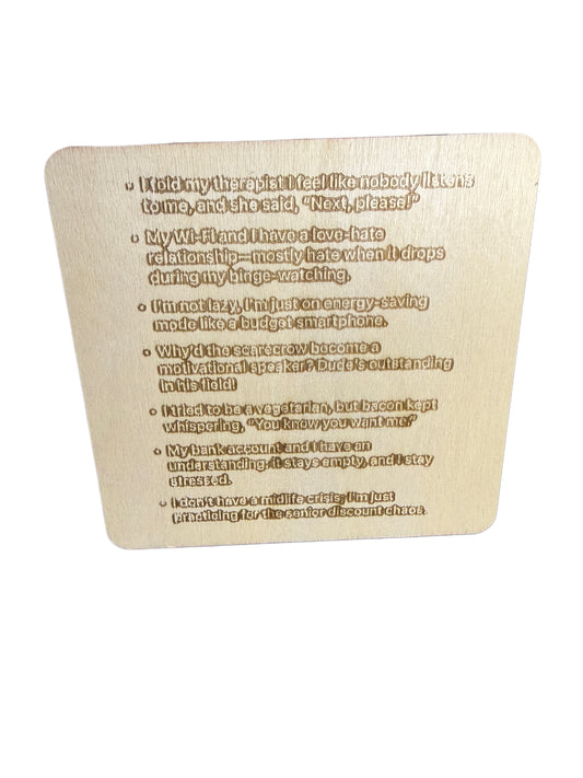 Personalised square tabletop coasters