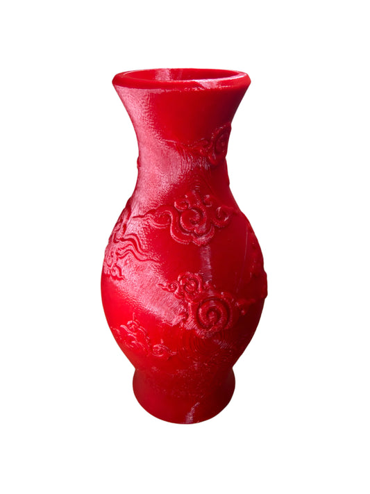 Red velvet vase