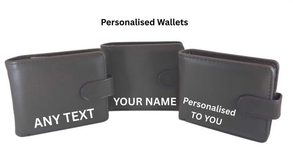 Personalised Engraved Leather Wallet – Premium Dark Brown Finish