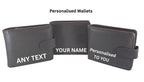 Personalised Engraved Leather Wallet – Premium Dark Brown Finish