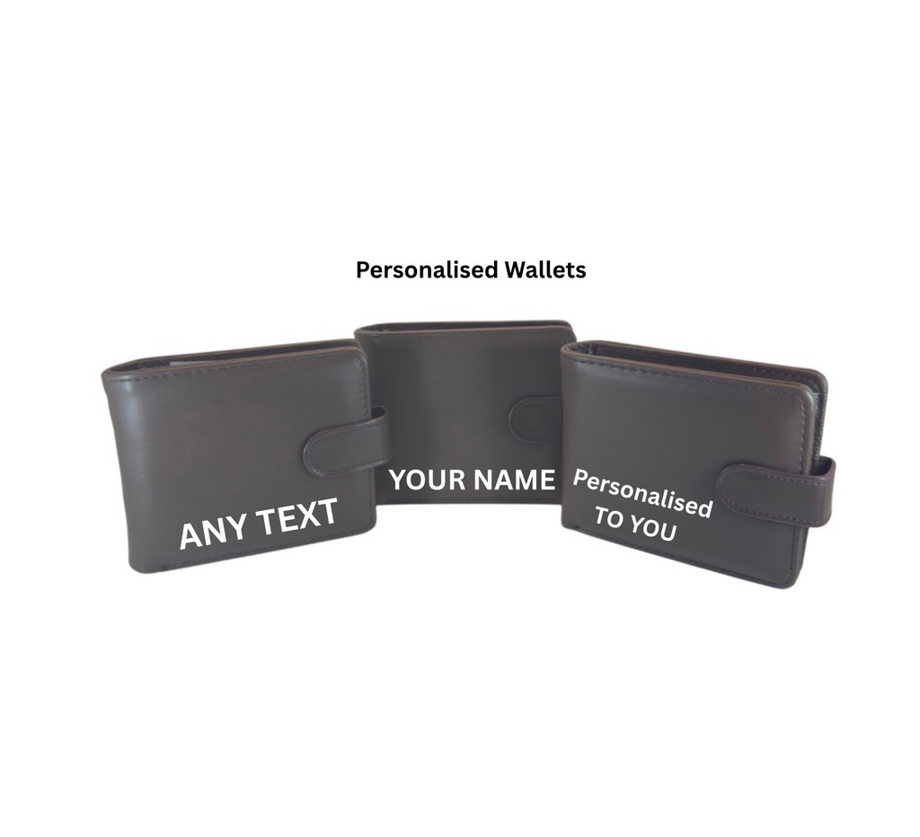 Personalised Engraved Leather Wallet – Premium Dark Brown Finish