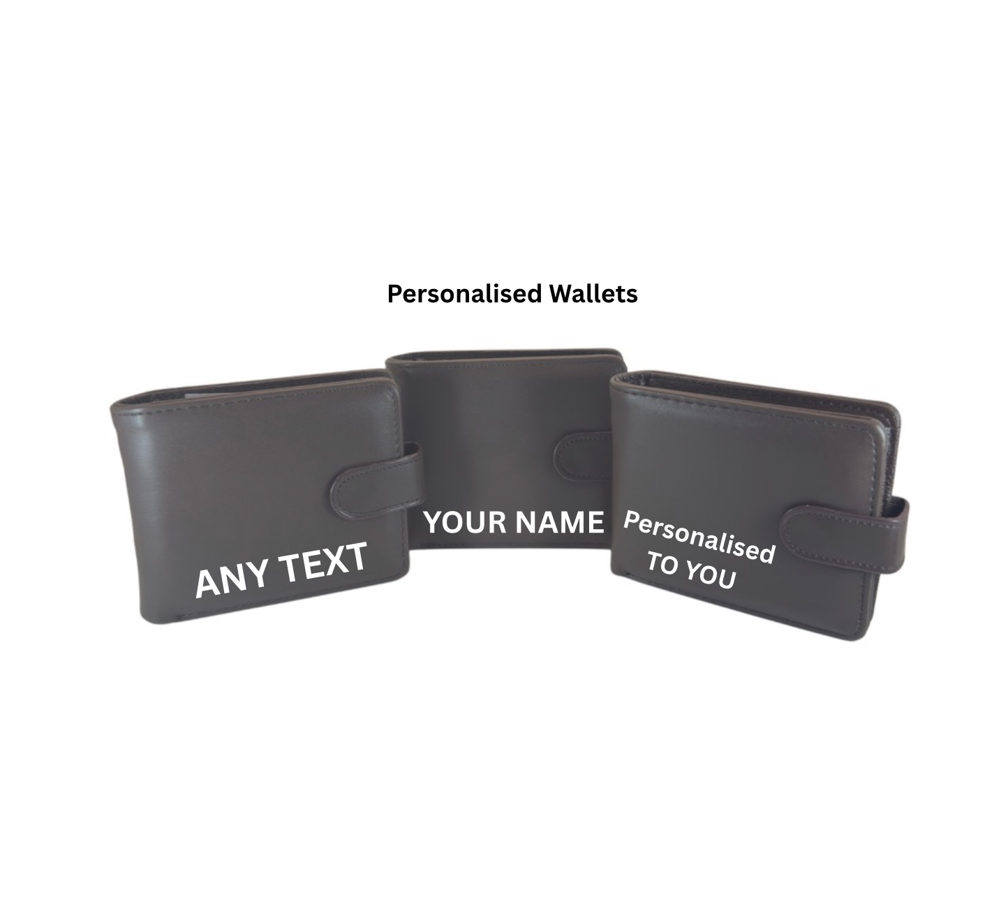 Personalised Engraved Leather Wallet – Premium Dark Brown Finish