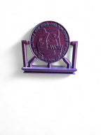 3D Printed Ðoge Figurine – Purple & Blue Edition