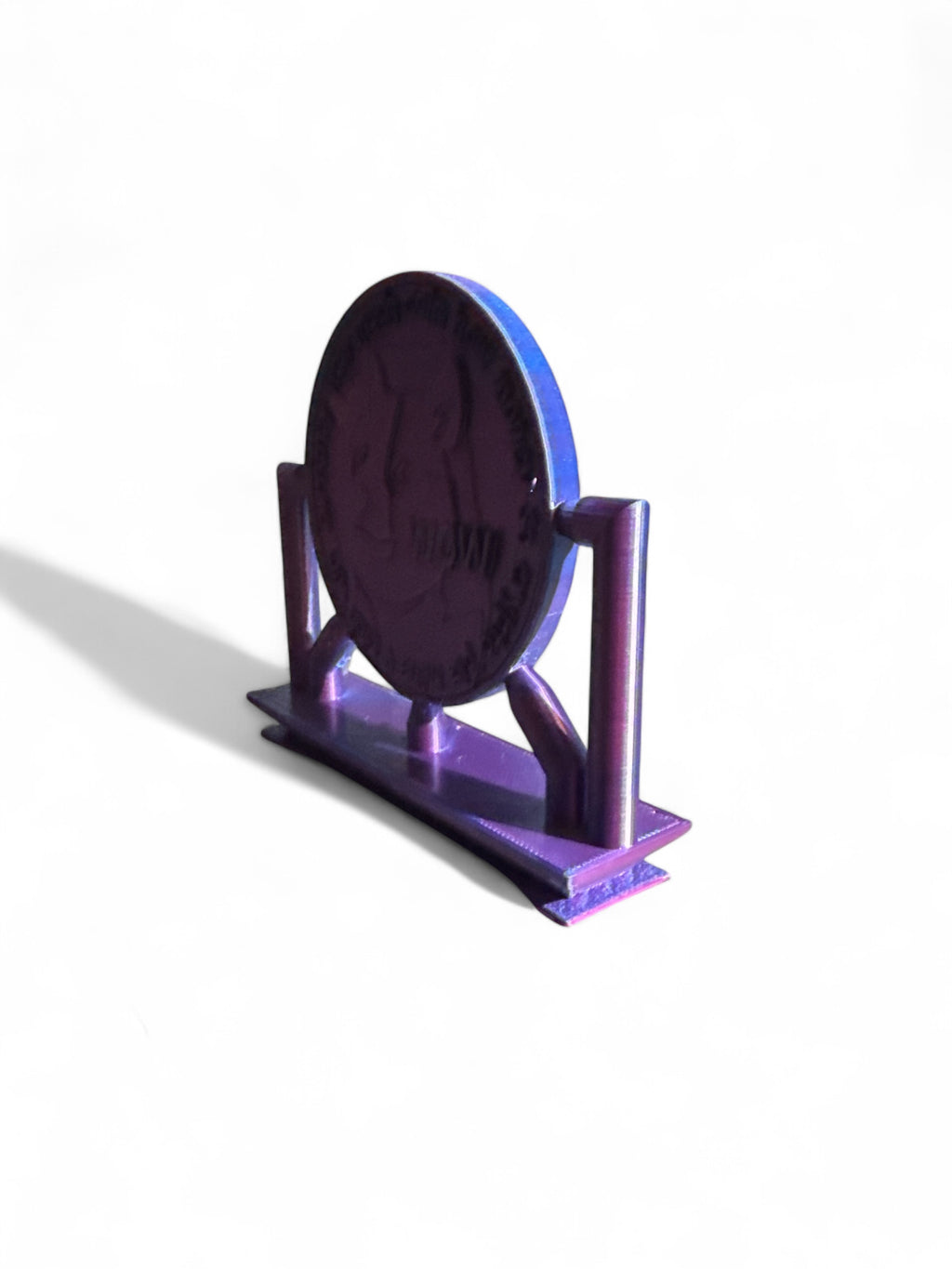 3D Printed Ðoge Figurine – Purple & Blue Edition