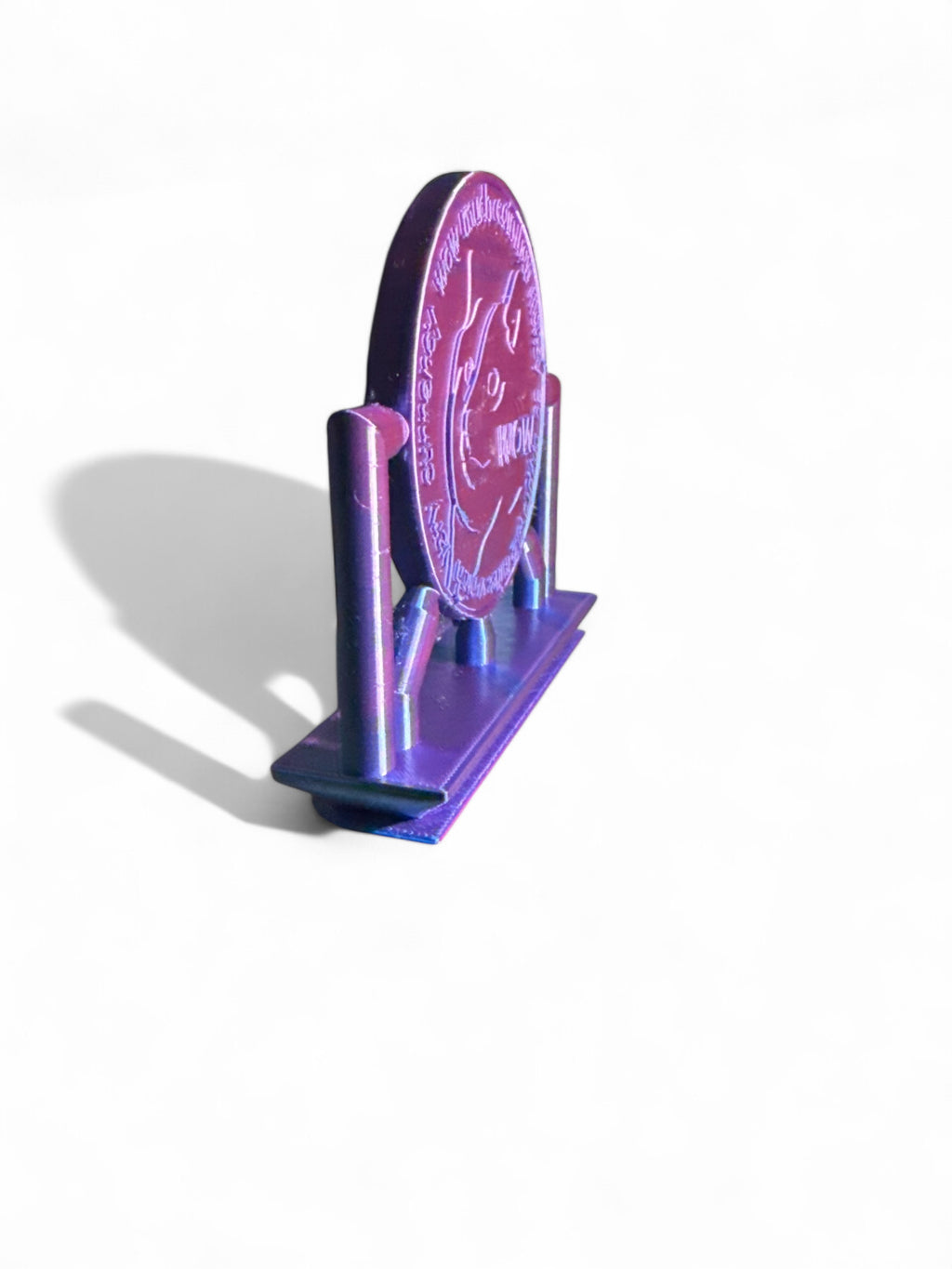 3D Printed Ðoge Figurine – Purple & Blue Edition