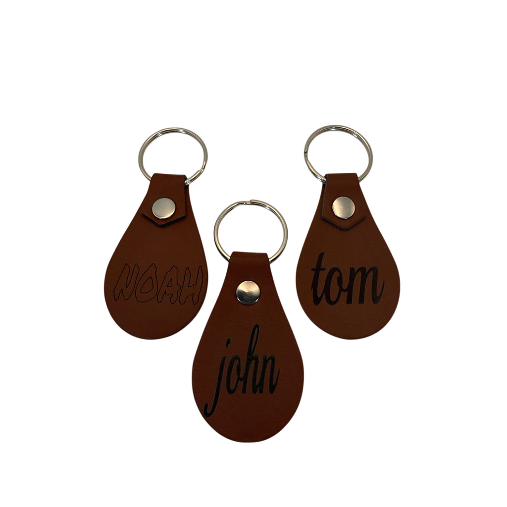 Personalised Leather Name Tags – Laser Engraved