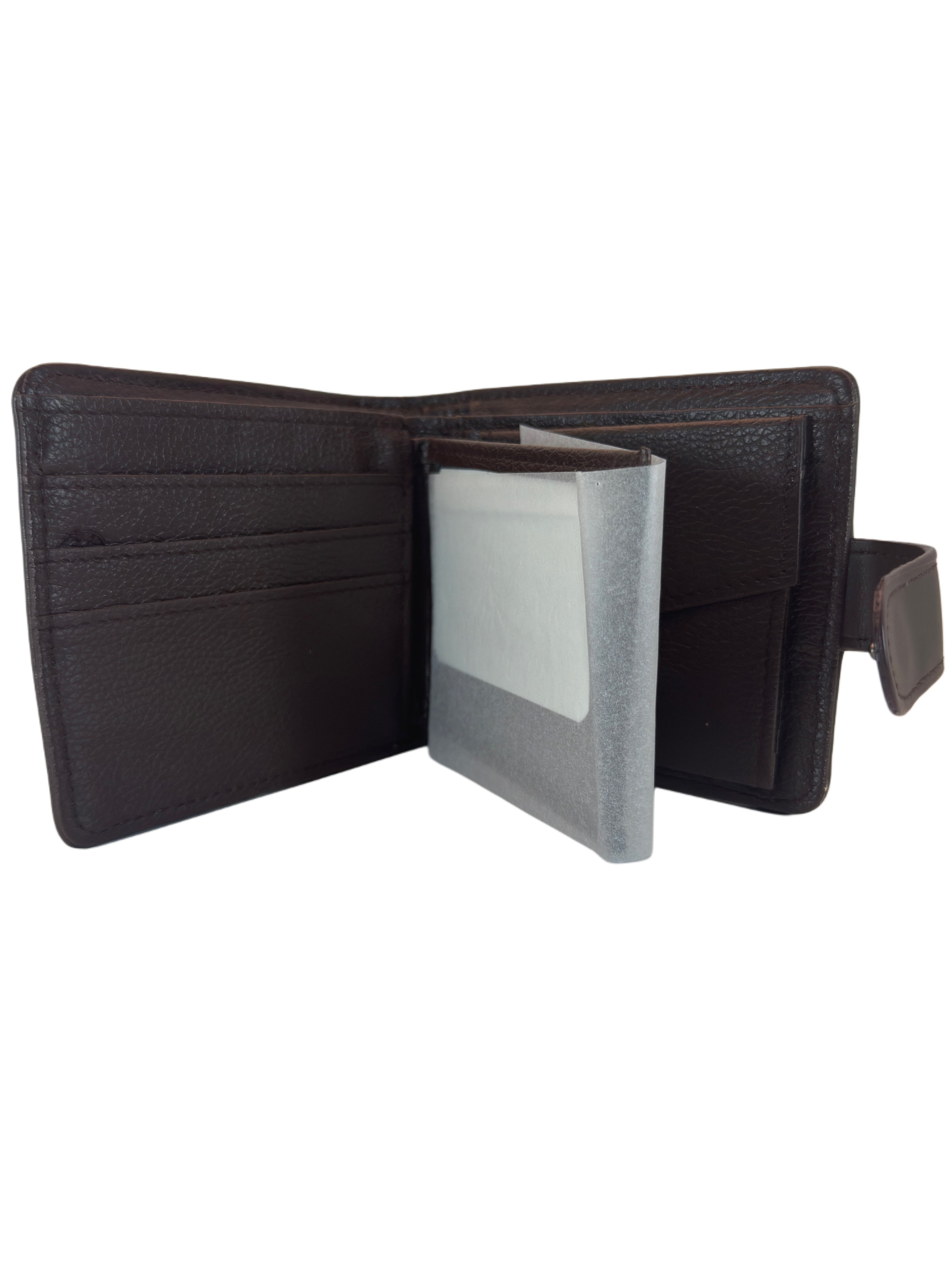 Personalised Engraved Leather Wallet – Premium Dark Brown Finish