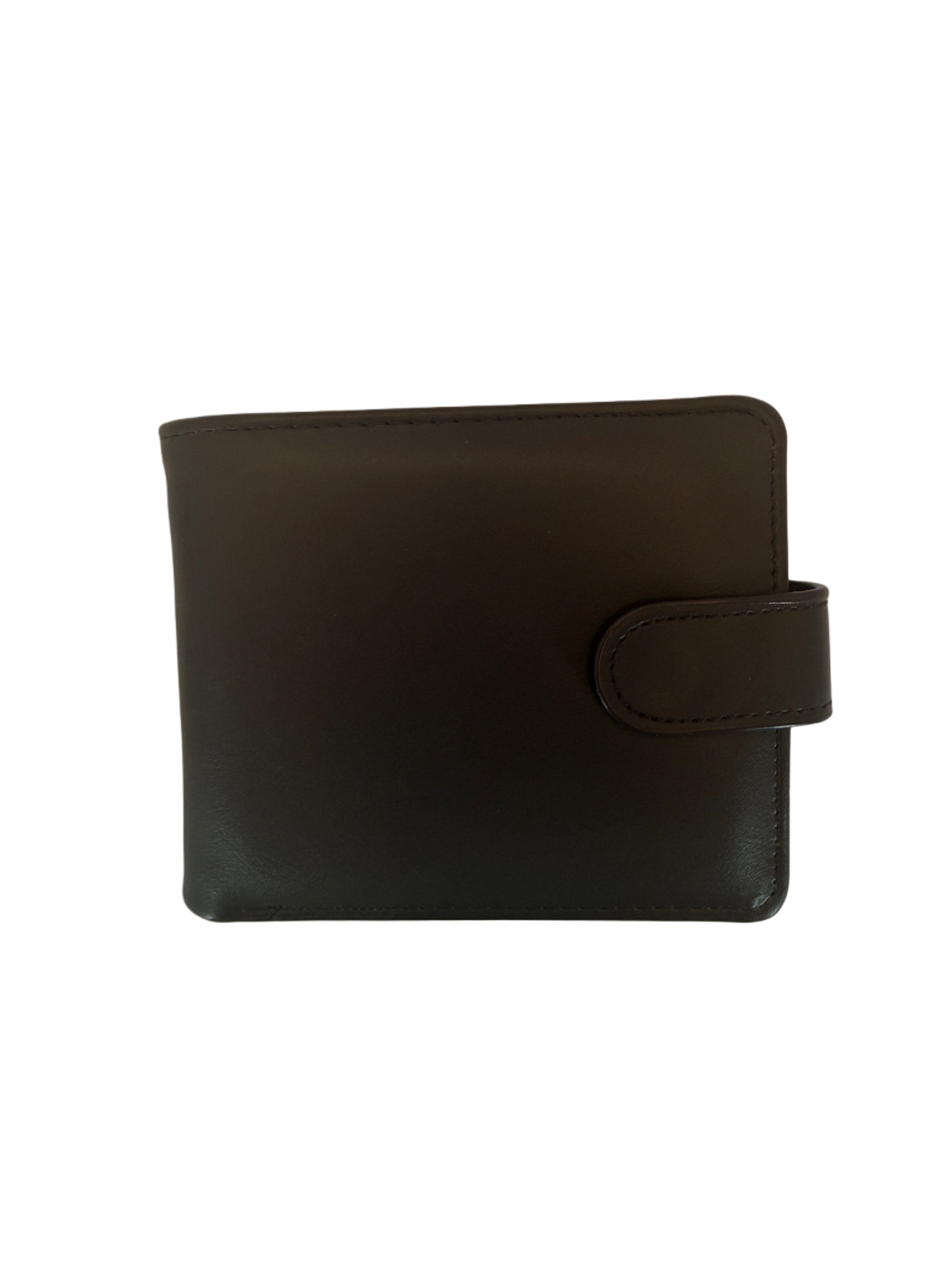 Personalised Engraved Leather Wallet – Premium Dark Brown Finish