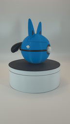 Lucario Inspired pokey ball Fidget Clicker – Matte Black & Blue Edition