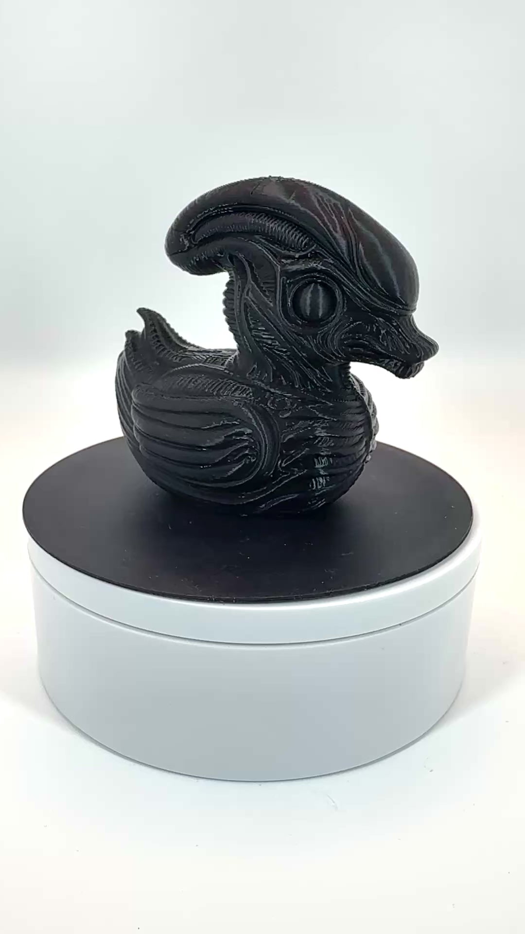 Xenophon (Alien) Inspired Duck – 3D Printed Collectible – Jet Black Finish
